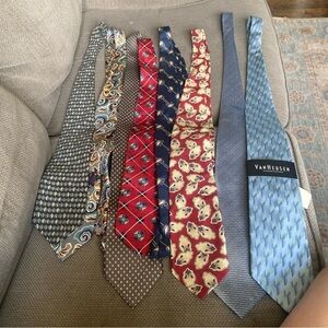 Christian Dior, Valentino , Claiborne, Fratello, Raphael, Etc 8 pc Tie Bundle